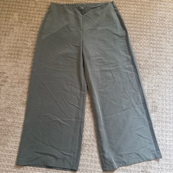 J. Jill Caraway Wide Leg Cropped Pants Size Small Modal Poly Blend Side Zip NWT - Picture 1 of 10